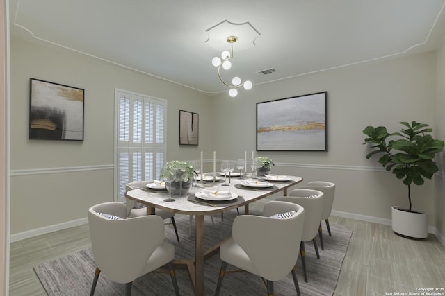 dining space with light hardwood / wood-style flooring