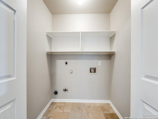 washroom featuring electric dryer hookup, hookup for a washing machine, and hookup for a gas dryer