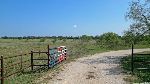 view of street with a rural view