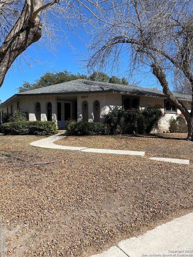 ranch-style home with french doors