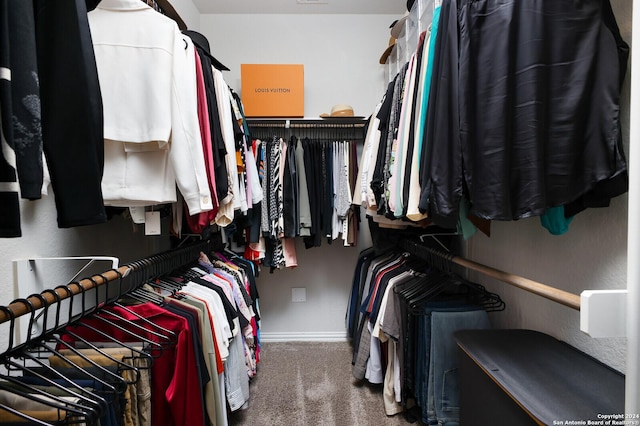 spacious closet with carpet flooring