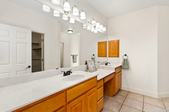 bathroom featuring vanity and tile patterned floors