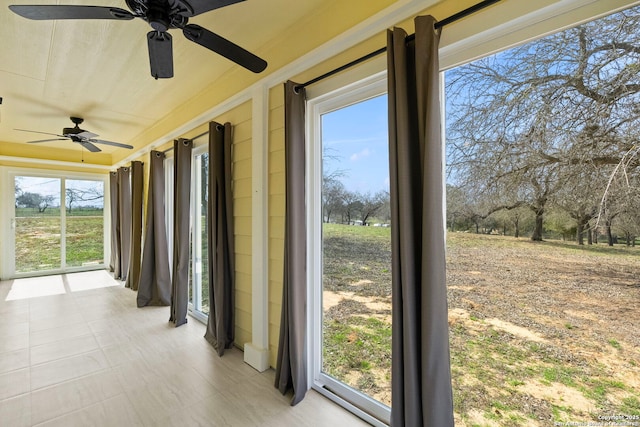 view of unfurnished sunroom