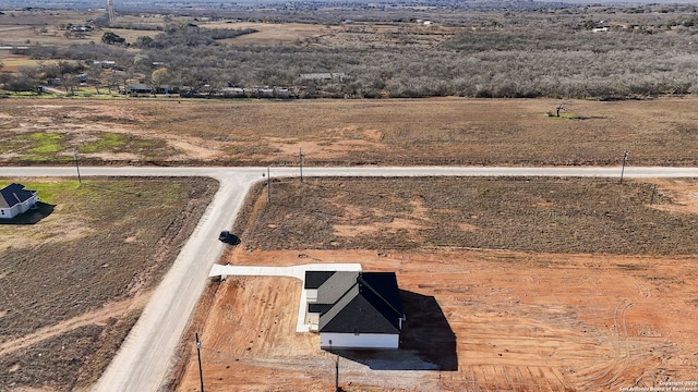 drone / aerial view with a rural view