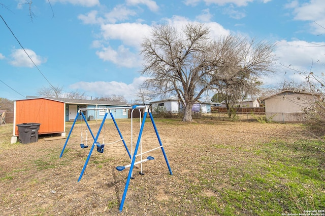 view of yard featuring a playground