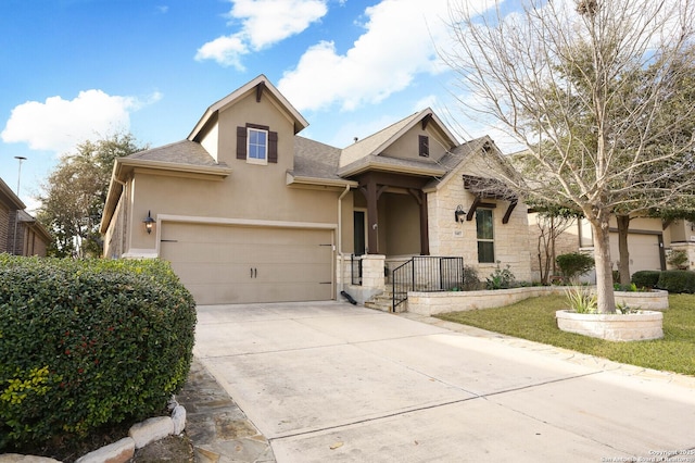 view of front of house with a garage