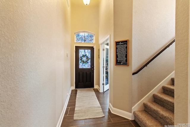 foyer with a high ceiling