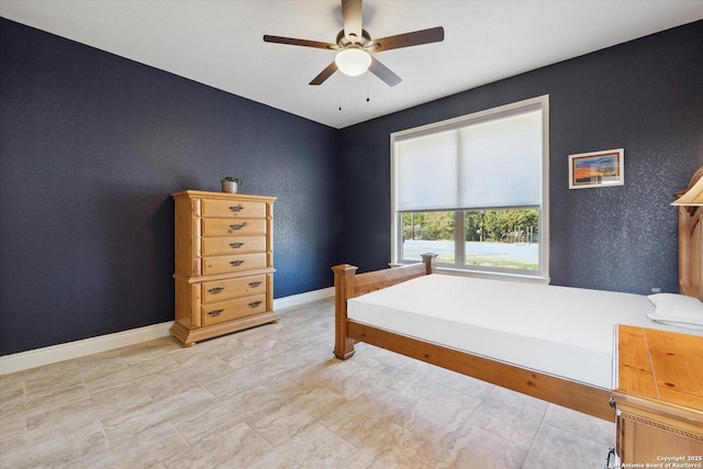 bedroom featuring ceiling fan