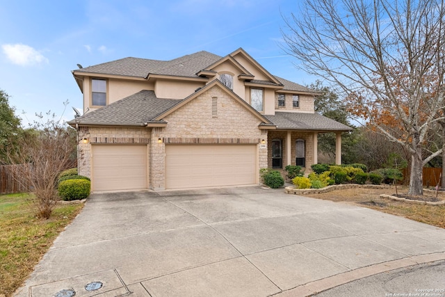 view of front of property featuring a garage