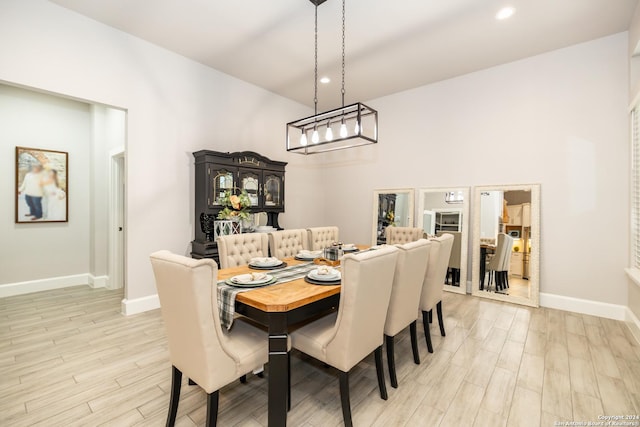 dining room featuring light wood-type flooring