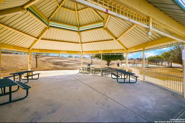 view of community with a gazebo