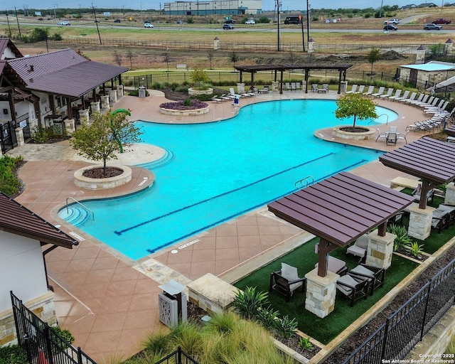 view of pool with a patio area