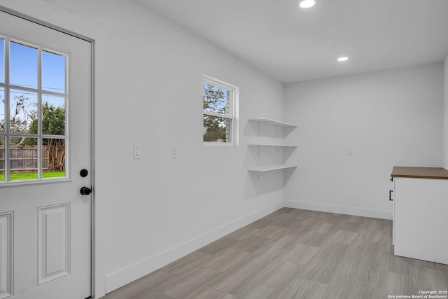 interior space featuring light wood-type flooring