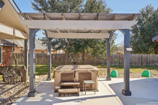 view of patio featuring a pergola