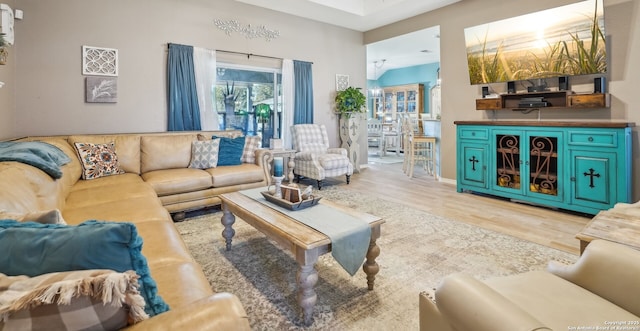 living room featuring hardwood / wood-style floors