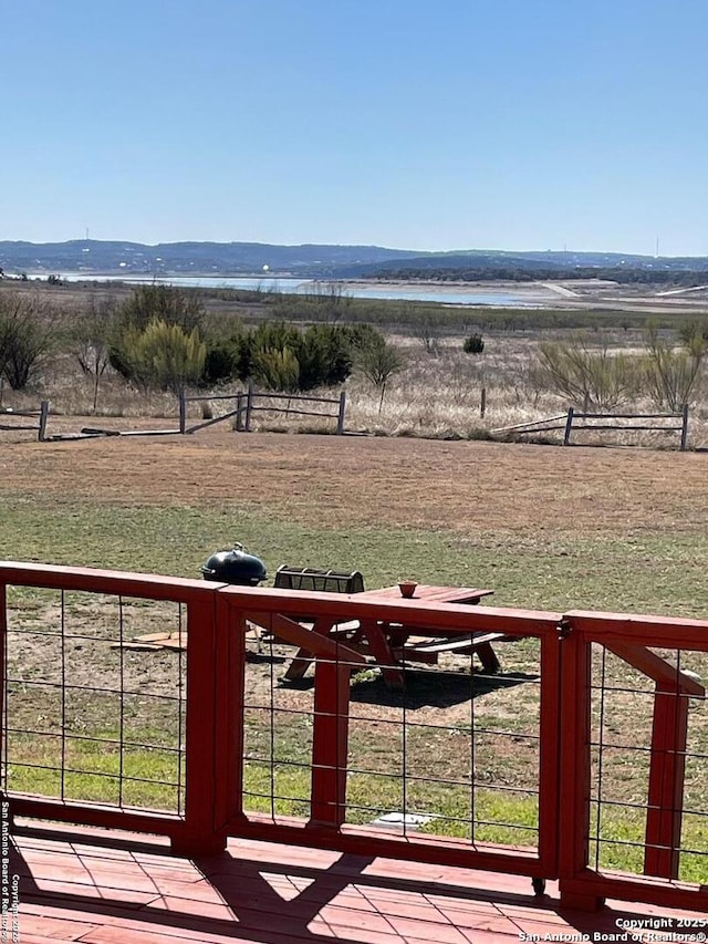 water view with a mountain view and a rural view