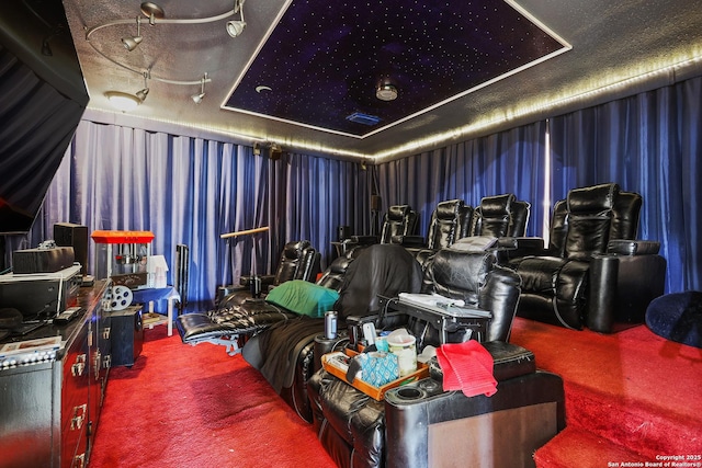 view of carpeted cinema room