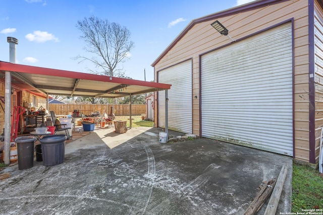 view of garage