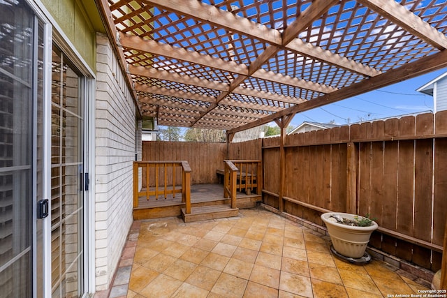 view of patio with a pergola