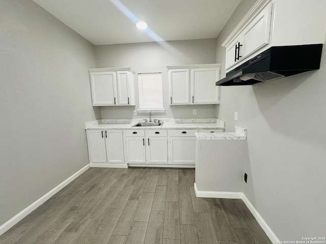 washroom featuring sink and light wood-type flooring