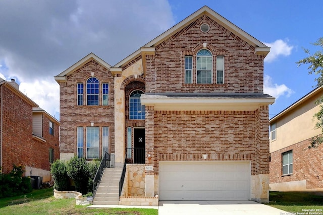 view of property with a garage