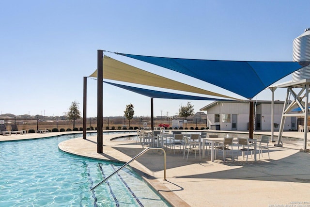 view of pool featuring a patio