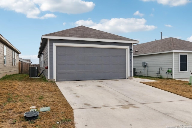 garage featuring central air condition unit