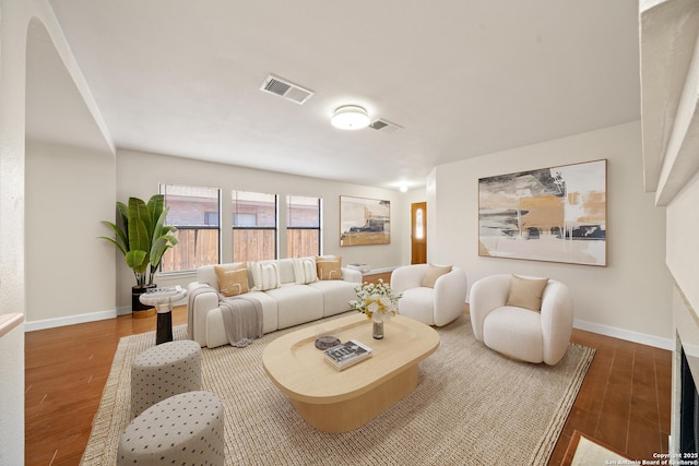 living room featuring hardwood / wood-style flooring