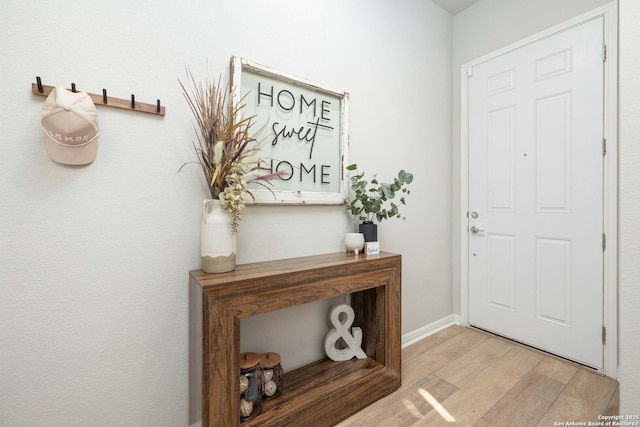 foyer with light hardwood / wood-style flooring