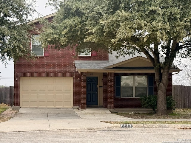 view of front facade with a garage