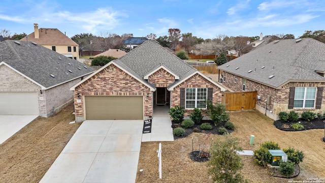 view of front facade with a garage