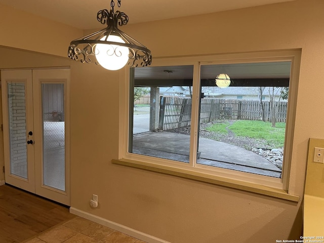 entryway featuring french doors