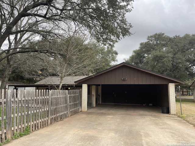 view of garage