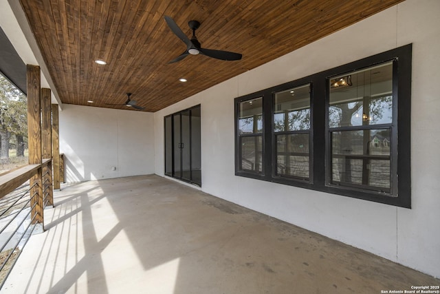 view of patio / terrace with ceiling fan