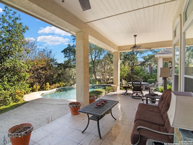 view of patio / terrace with ceiling fan