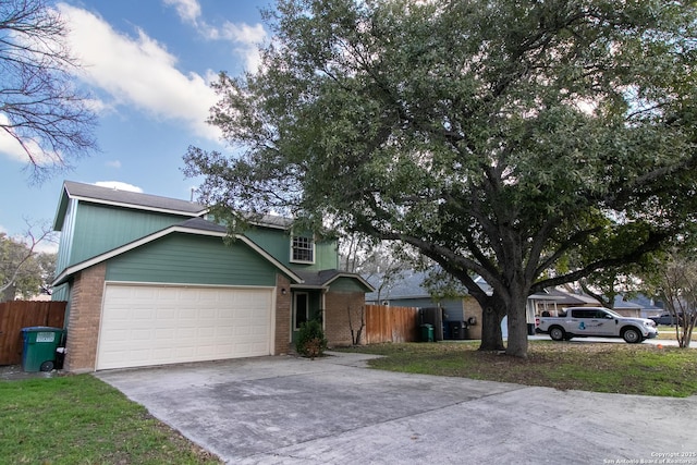 view of front of property featuring a garage