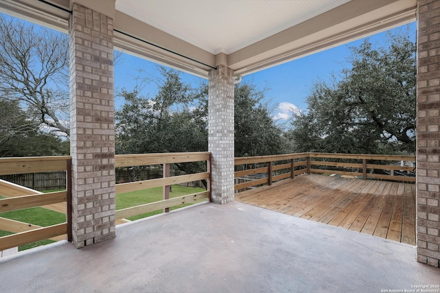 view of patio / terrace with a wooden deck