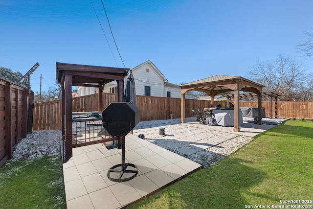 view of patio / terrace with a gazebo