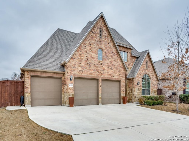 view of front of property featuring a garage