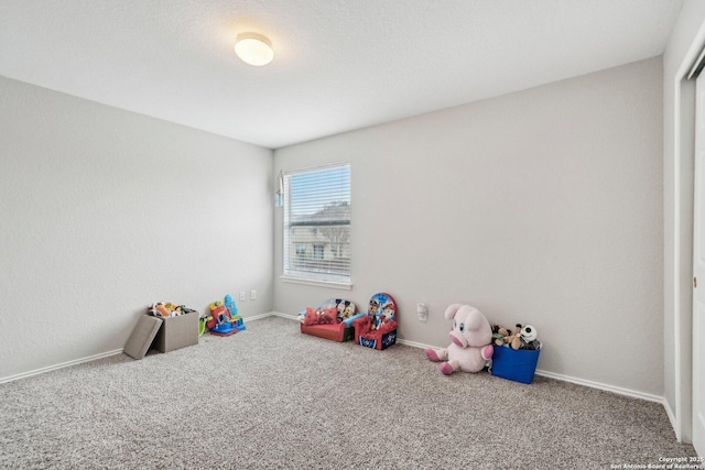 game room featuring carpet floors