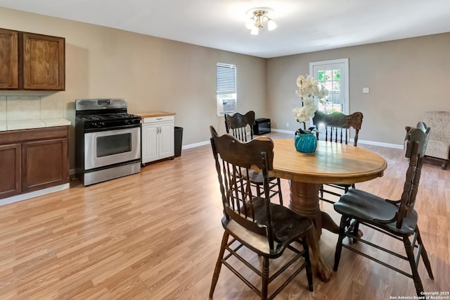 dining area featuring light hardwood / wood-style floors