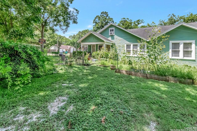 exterior space with a front yard