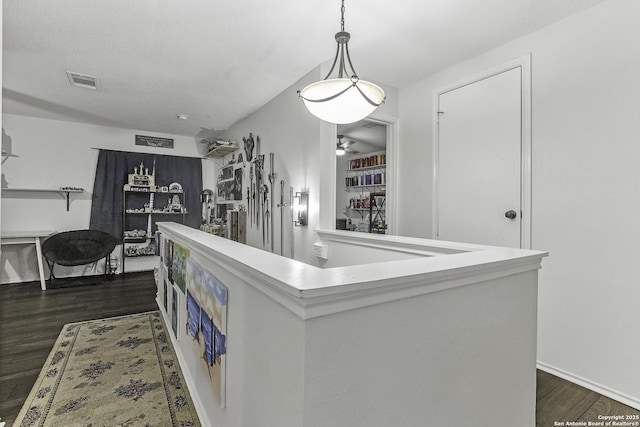 hall featuring dark hardwood / wood-style flooring