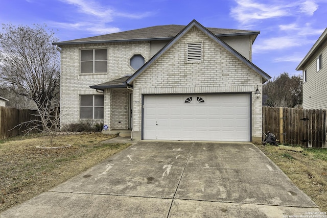 view of front property with a garage