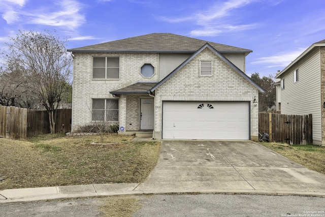 front facade with a garage