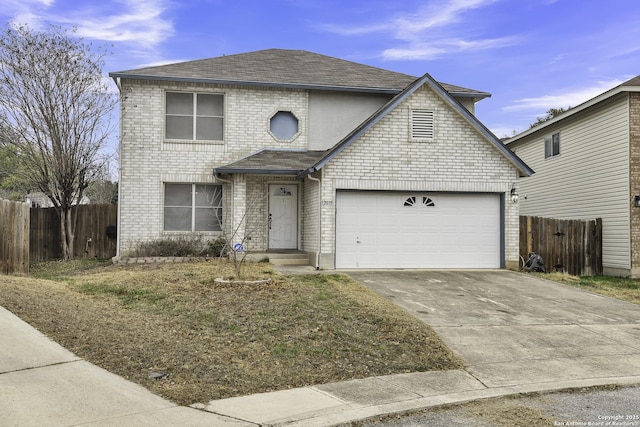 front of property featuring a garage