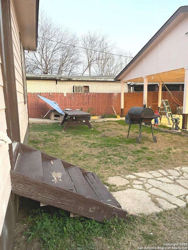 view of yard with a playground