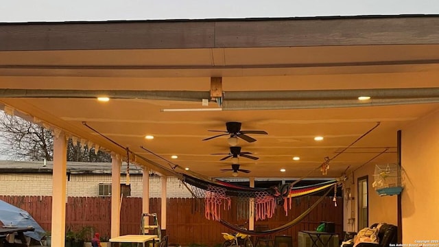 view of patio / terrace with ceiling fan