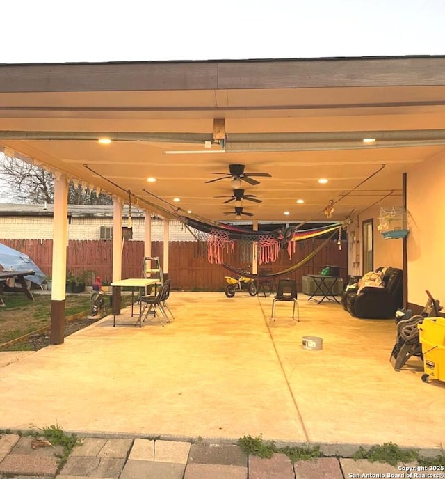 view of patio / terrace with ceiling fan