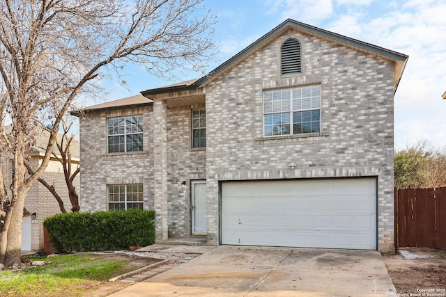 view of front of house with a garage